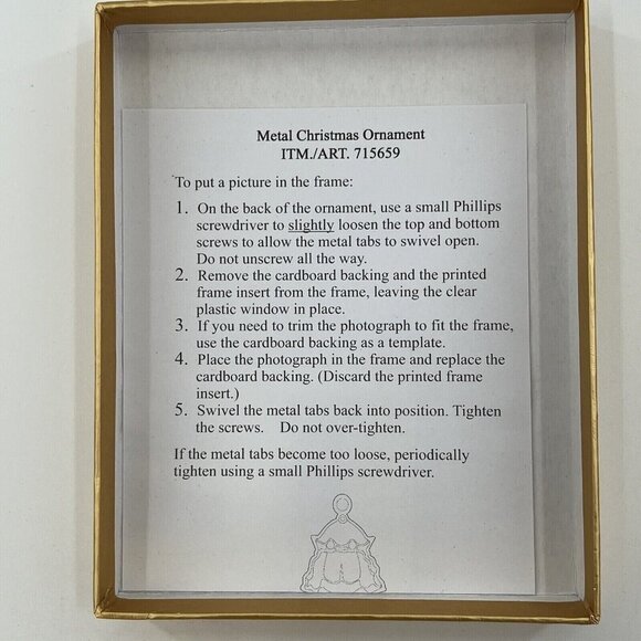 Enamel Rhinestones Christmas Ornament Picture Frame Teddy Bear Vintage Look - Picture 6 of 10